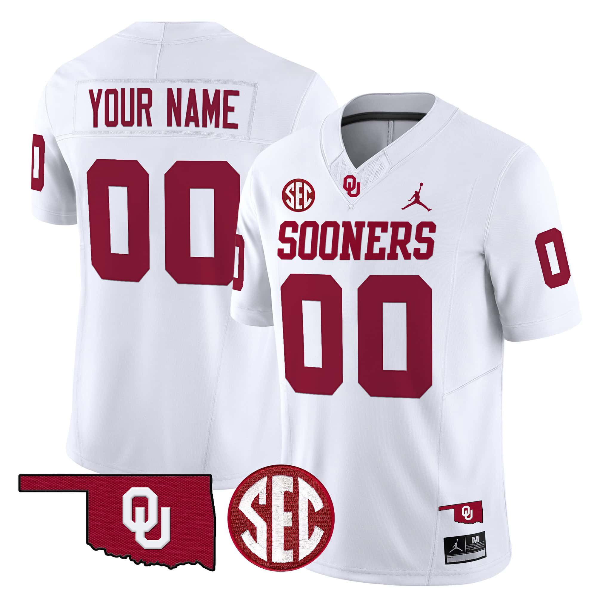 Men Oklahoma Sooners White 2024 Vapor Limited Custom NCAA Jersey->customized nfl jersey->Custom Jersey